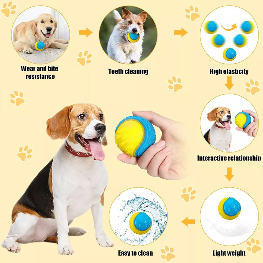 Scooby-Doo Durable Squeaky Set Of 8 Dog Balls For Teeth Cleaning Interactive UK
