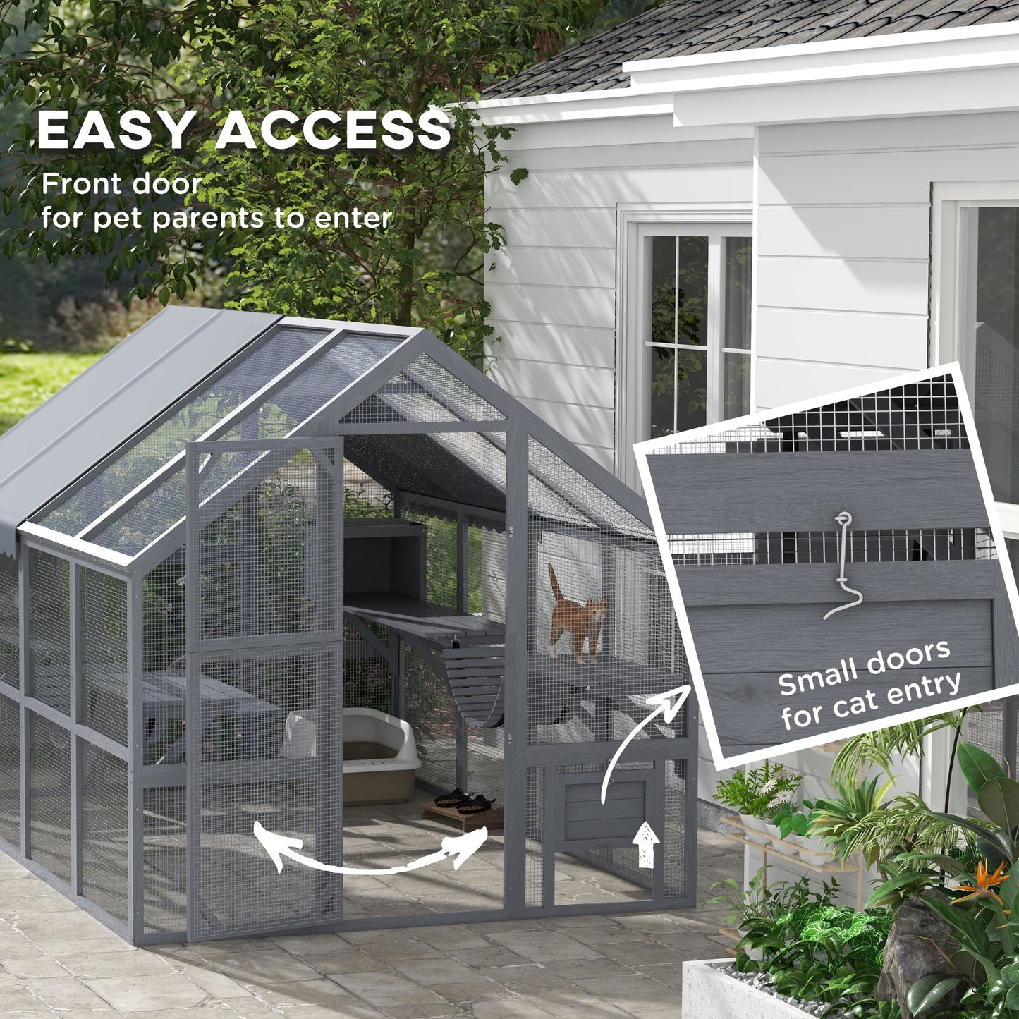 Catio Outdoor Cat Enclosure with Waterproof Cover