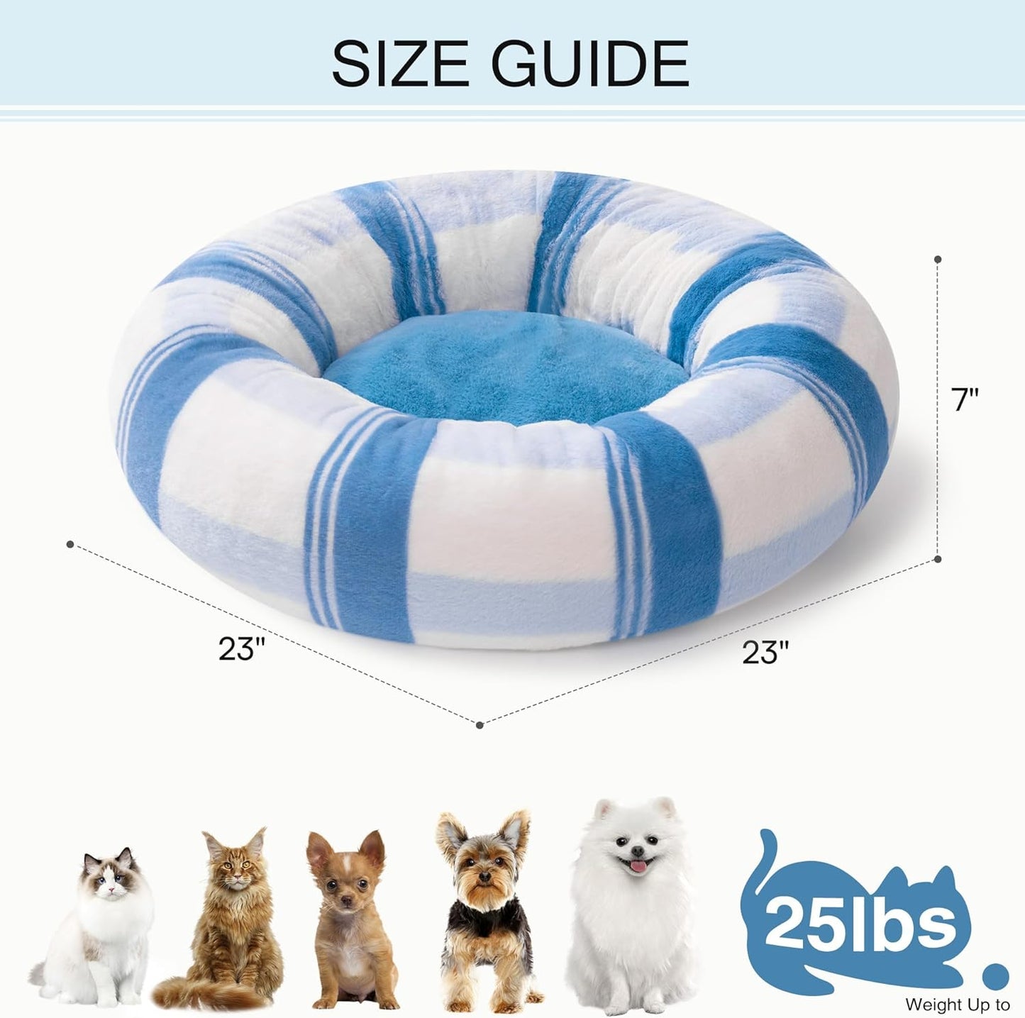 Plush Round Calming Cat Bed – Washable Non-Slip Pet Bed