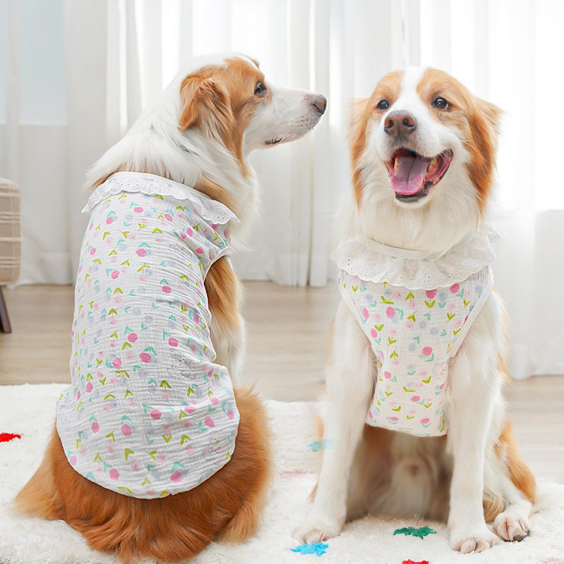 Pets All-cotton Yarn Breathable Thin Large Dog Cat