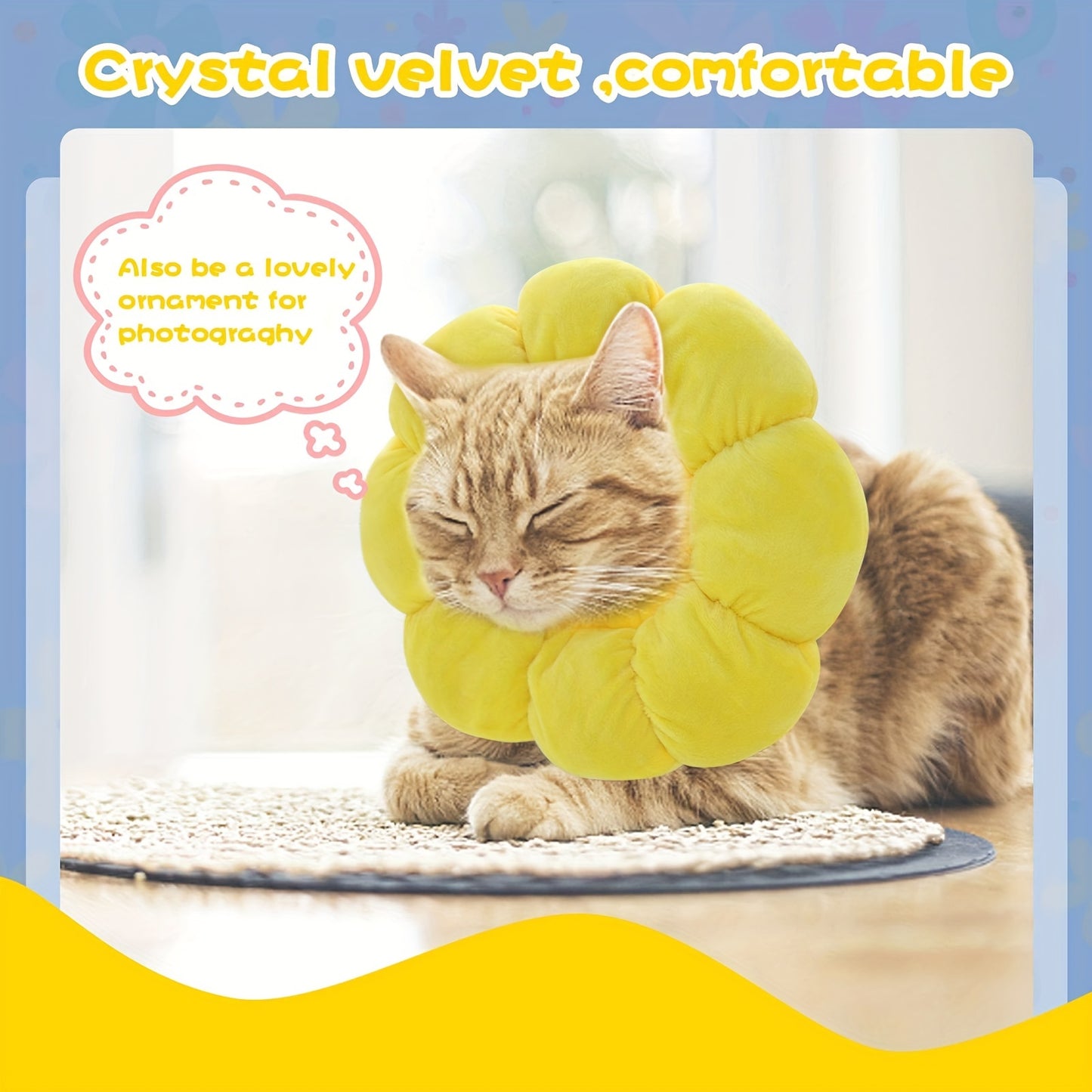 Sunflower Recovery Collar for Cats & Small Dogs