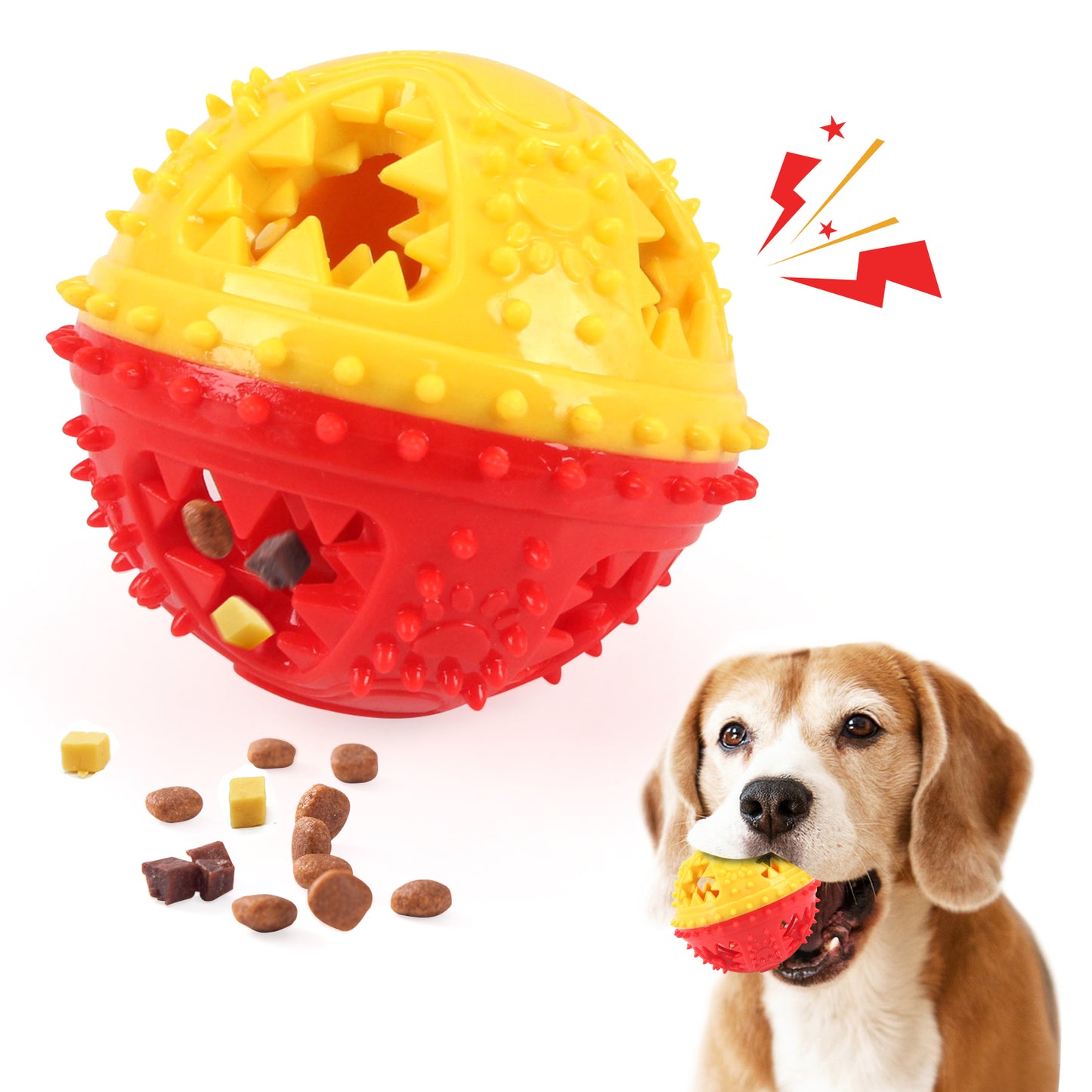 Interactive Dog Treat Ball – Squeaky Dental Chew & Training Toy