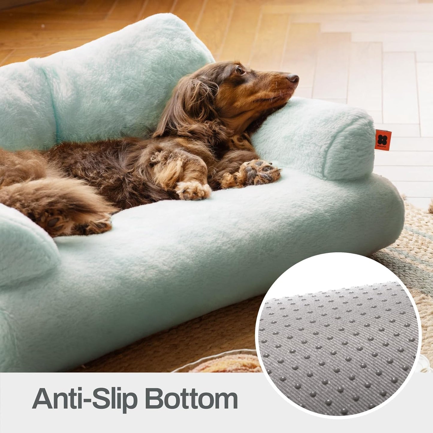 Plush Cat Bed – Washable Indoor Pet Couch with Non-Slip Bottom