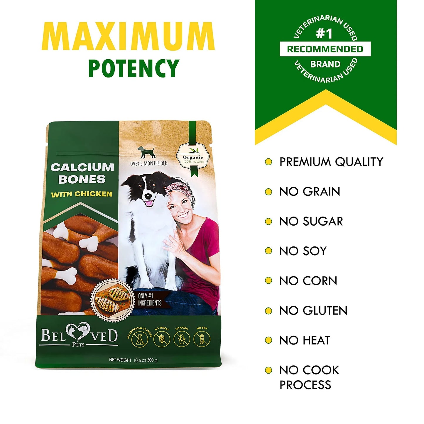 Chicken-Wrapped Calcium Chew Bones for Dogs – Grain-Free Training Treats