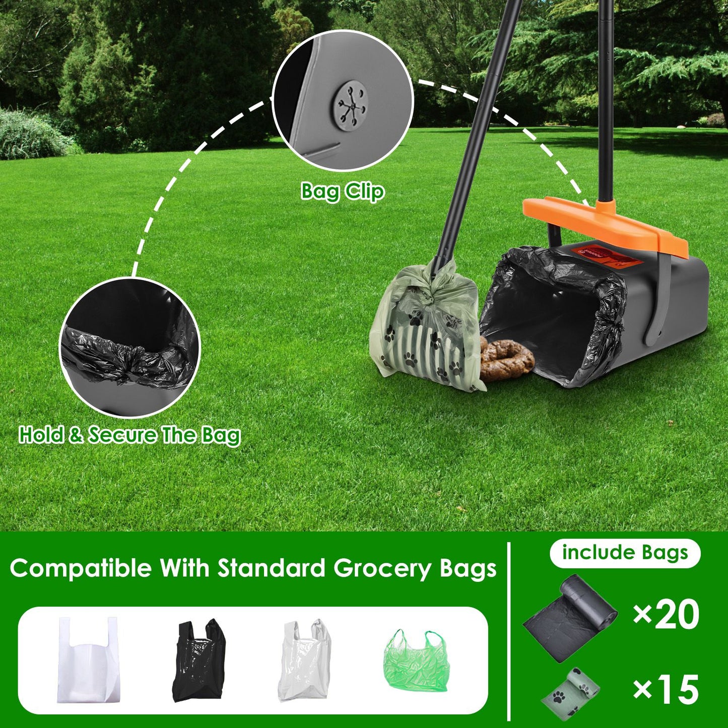 Dog Pooper Scooper Set with Bags