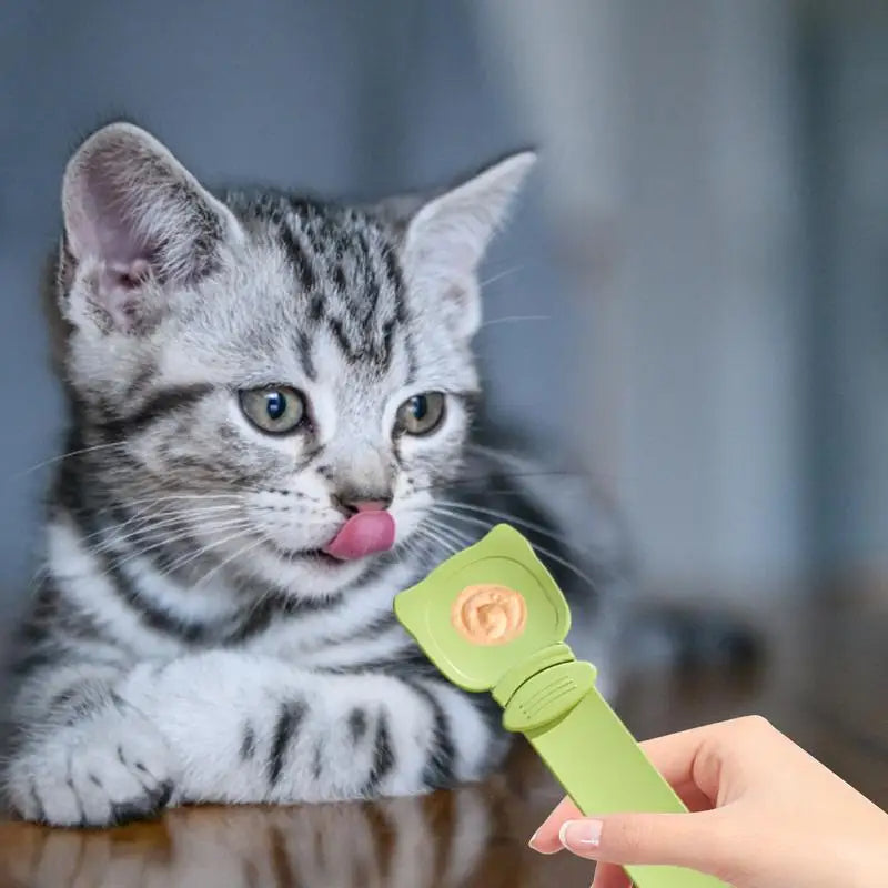 Cat Strip Squeeze Spoon – Reusable Lickable Treat Feeder for Cats