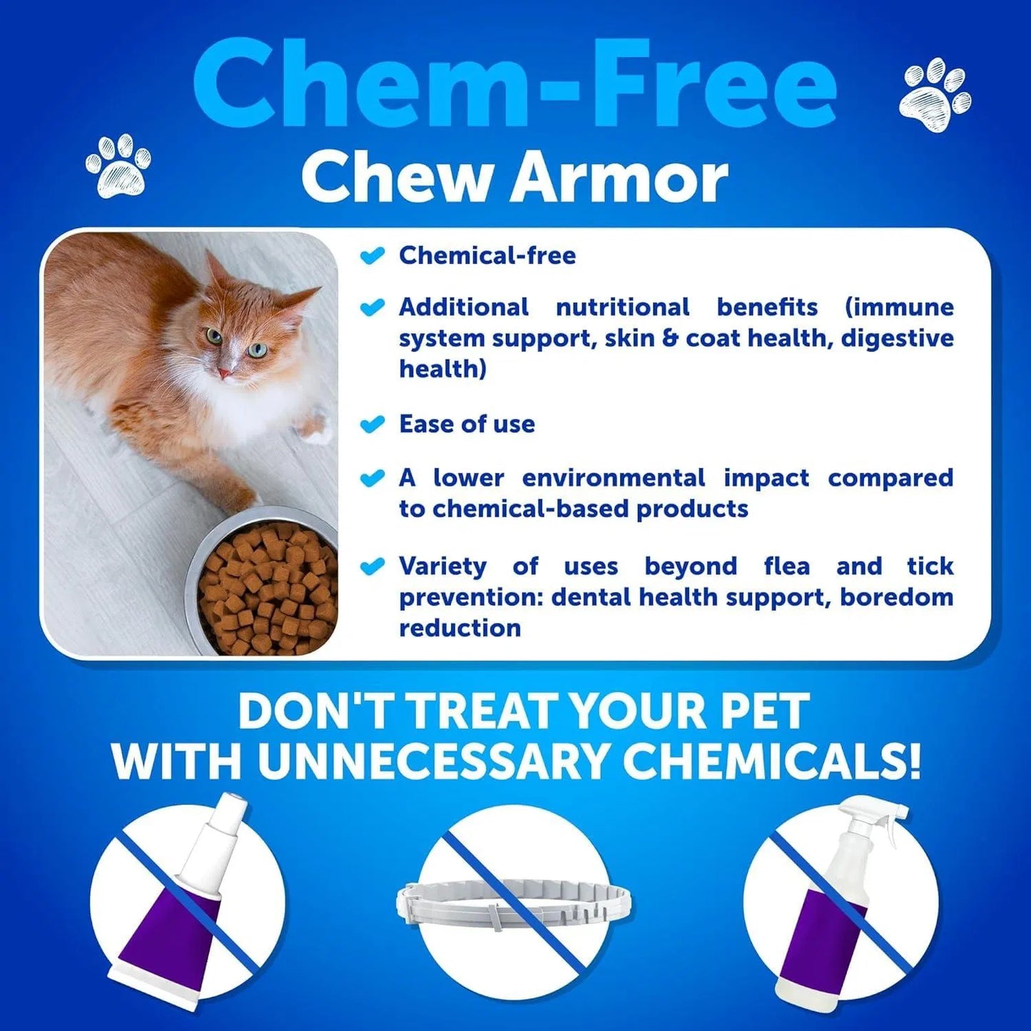Natural Flea & Tick Chews for Cats – Skin & Coat Support