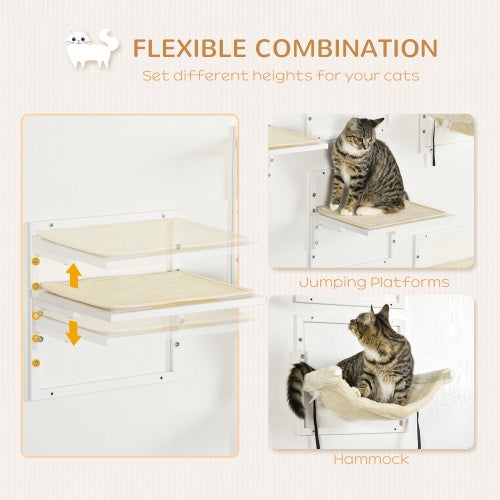 Modern Cat Wall Shelves Set (6 pcs) – Adjustable Indoor Climbing Platforms