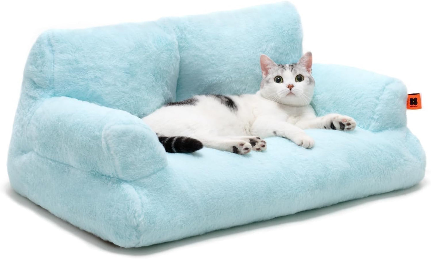 Plush Cat Bed – Washable Indoor Pet Couch with Non-Slip Bottom