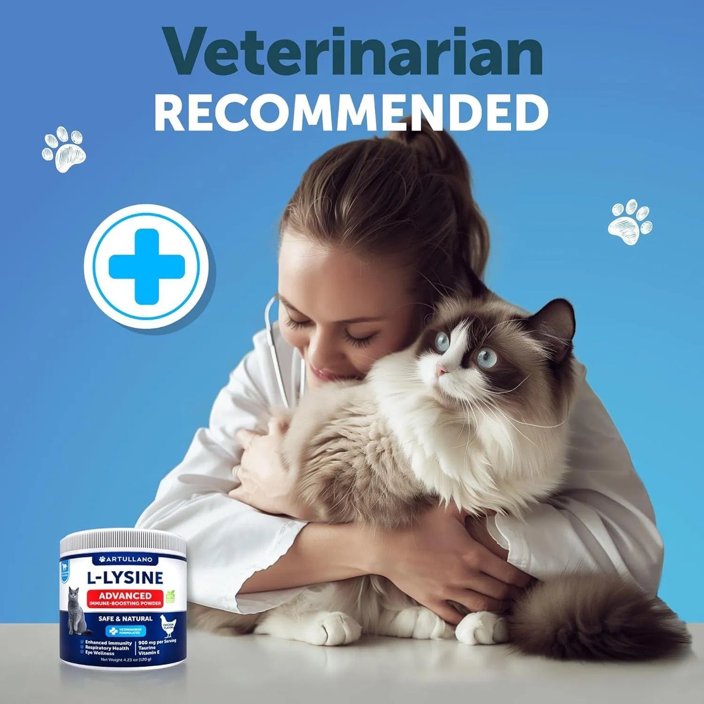 L-Lysine Powder for Cats – Immune & Respiratory Support
