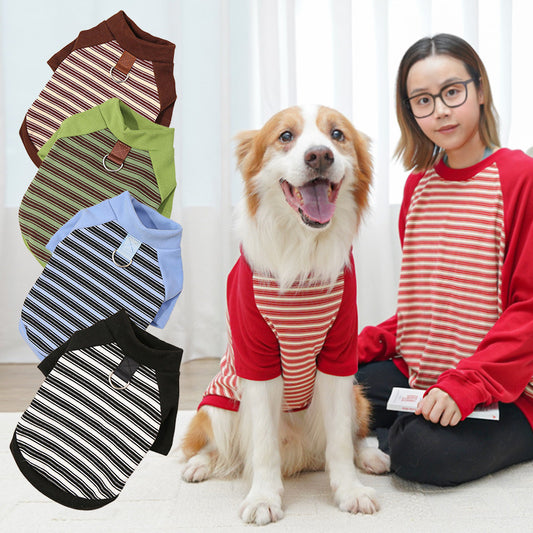 Pet Clothing Striped Large Dog Undershirt
