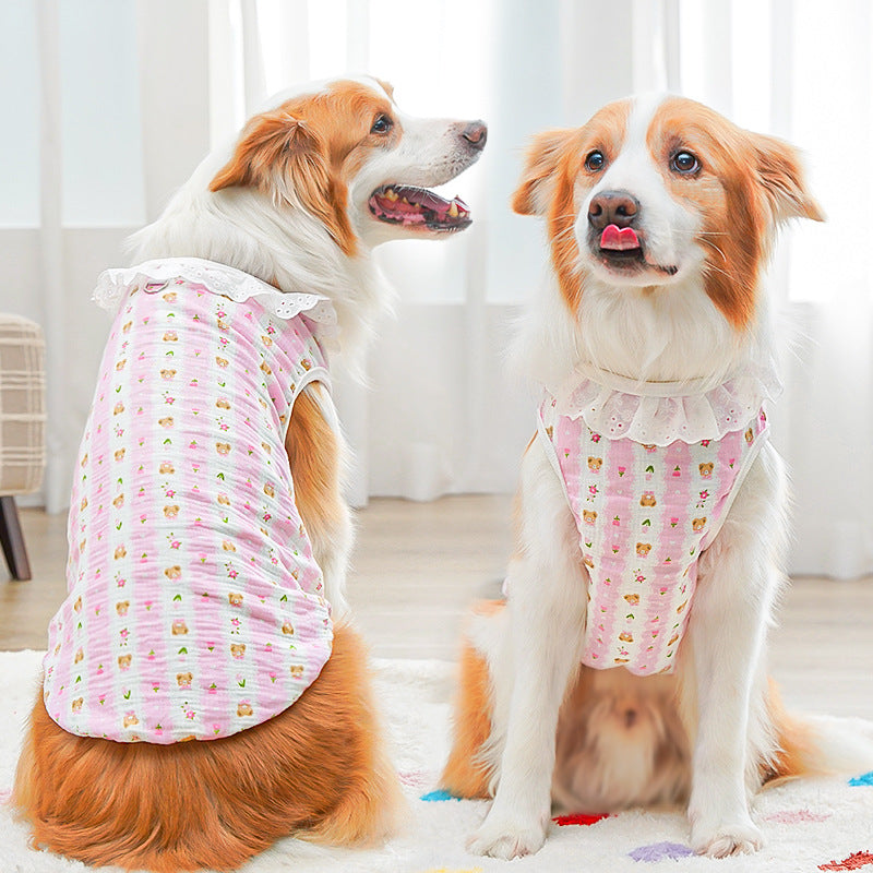 Pets All-cotton Yarn Breathable Thin Large Dog Cat