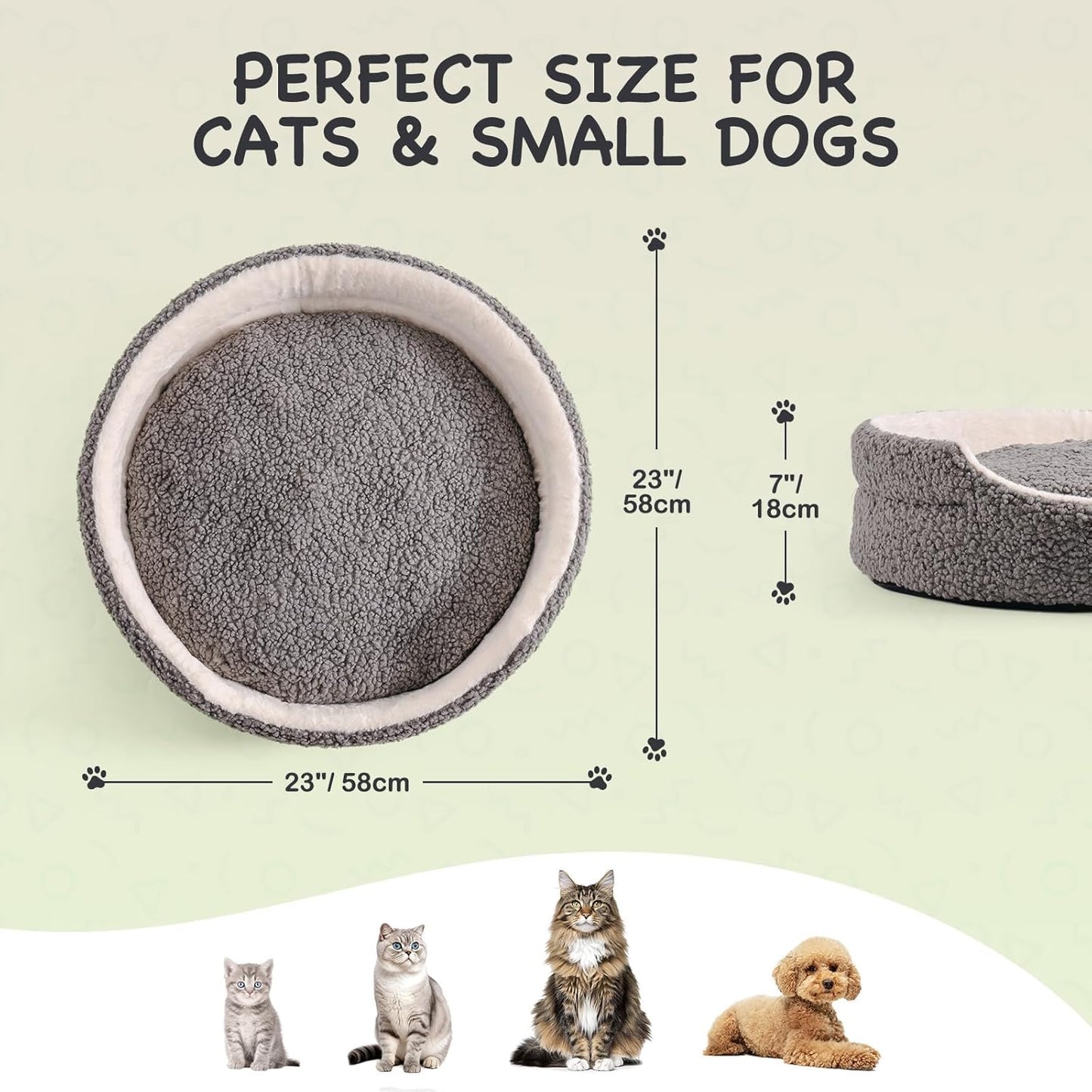Orthopedic Washable Pet Bed for Small Dogs & Cats – Plush Round Non-Slip Bed