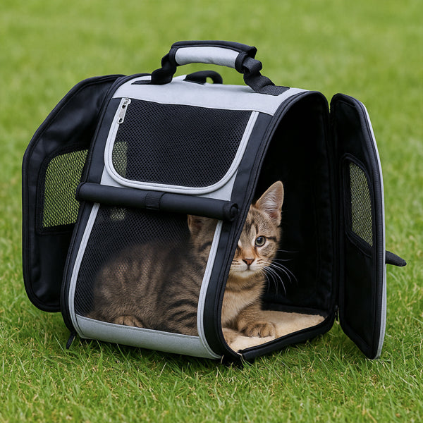 Expandable Pet Carrier Backpack for Cats & Small Dogs