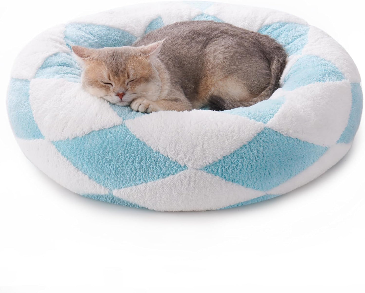 Donut Plush Cat Bed – Washable Calming Pet Bed