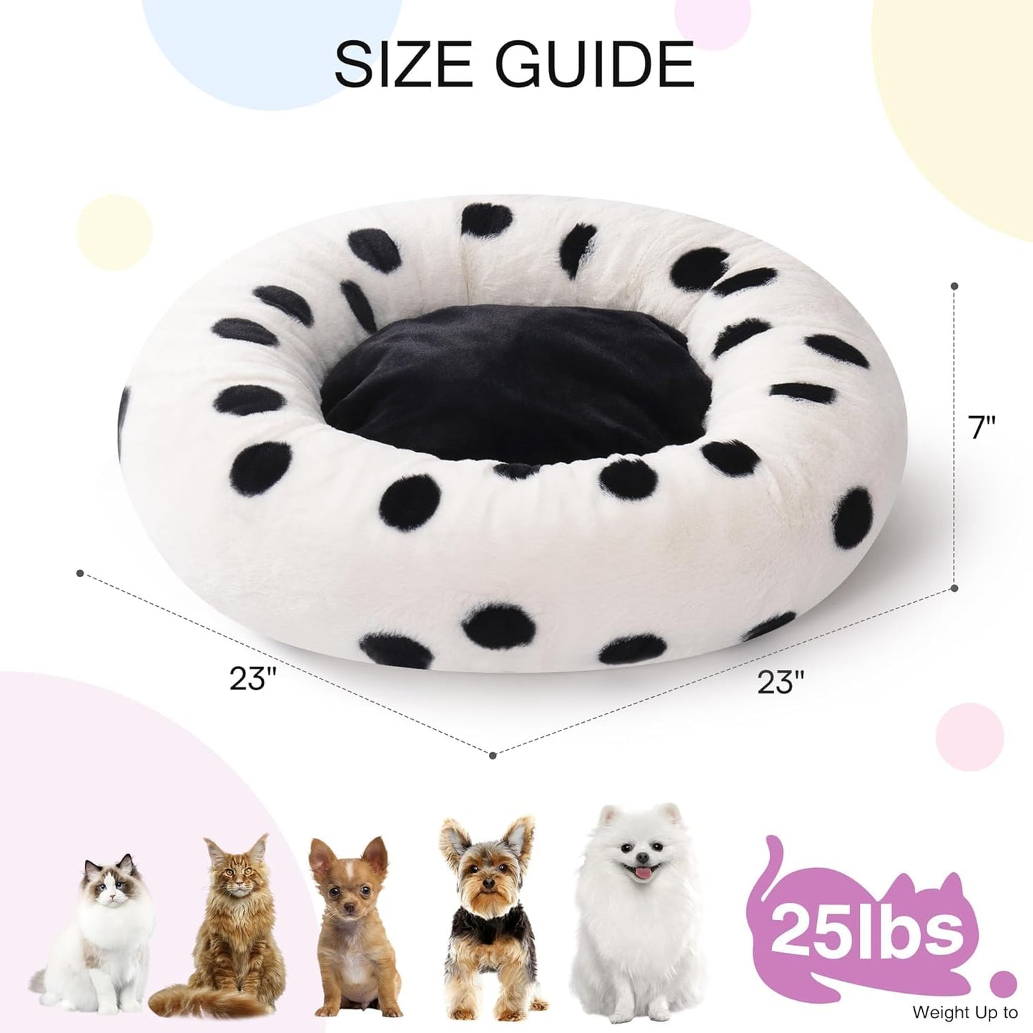 Donut Cat Bed – Plush Round Washable Pet Bed with Non-Slip Bottom