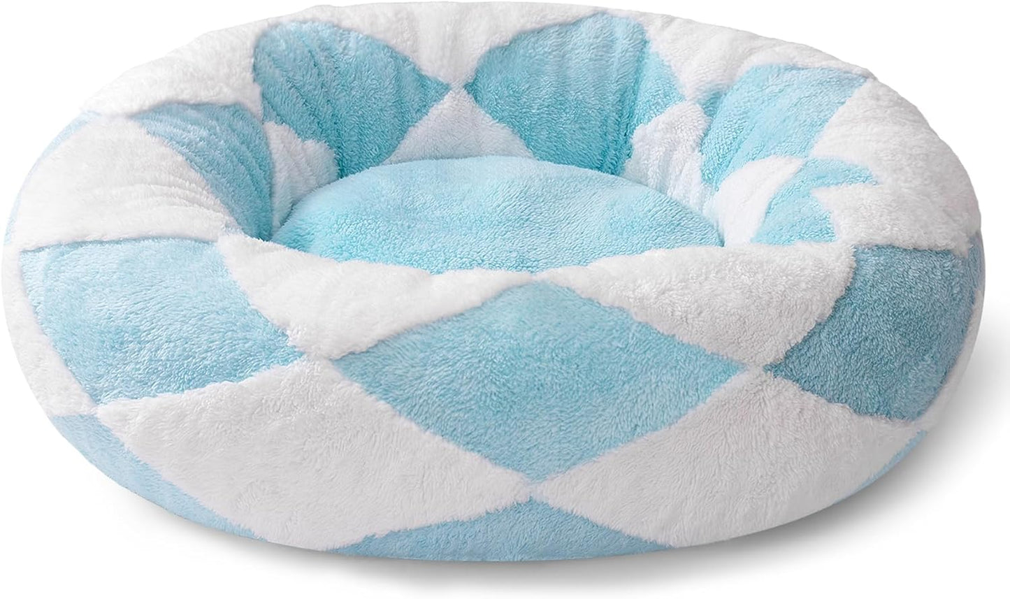 Donut Plush Cat Bed – Washable Calming Pet Bed