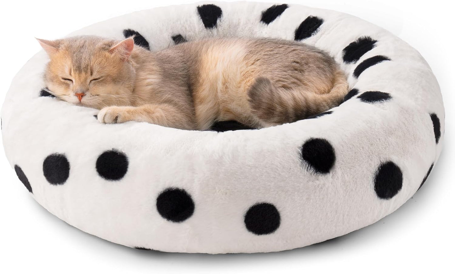 Donut Cat Bed – Plush Round Washable Pet Bed with Non-Slip Bottom