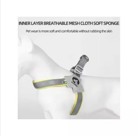 YT Adjustable Pet Harness with Leash – Comfortable & Reflective Control