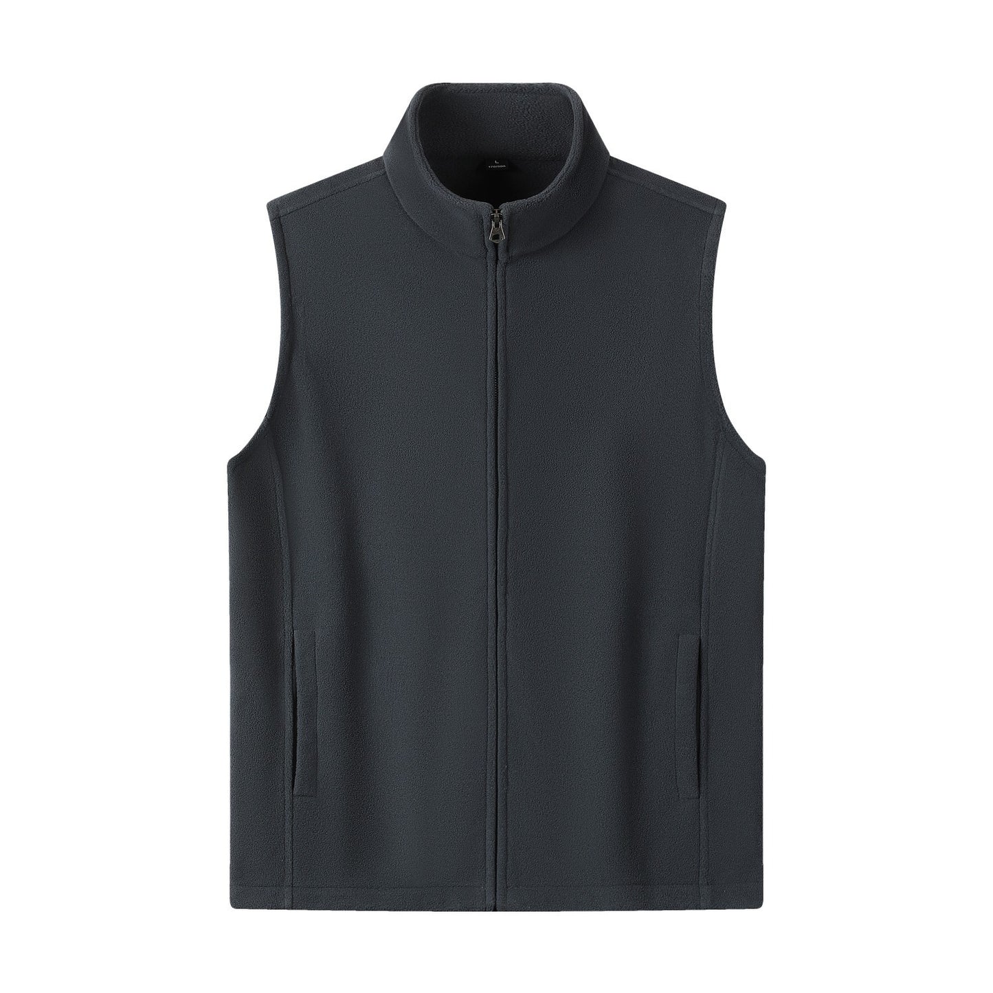 Zipper Stand Collar Double-sided Fleece Cardigan Fleece Vest