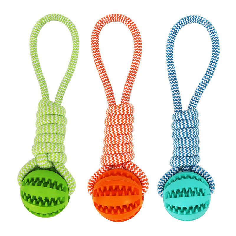 nteractive Dog Treat Ball – Hemp Rope & Rubber Chew Toy