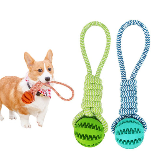 nteractive Dog Treat Ball – Hemp Rope & Rubber Chew Toy