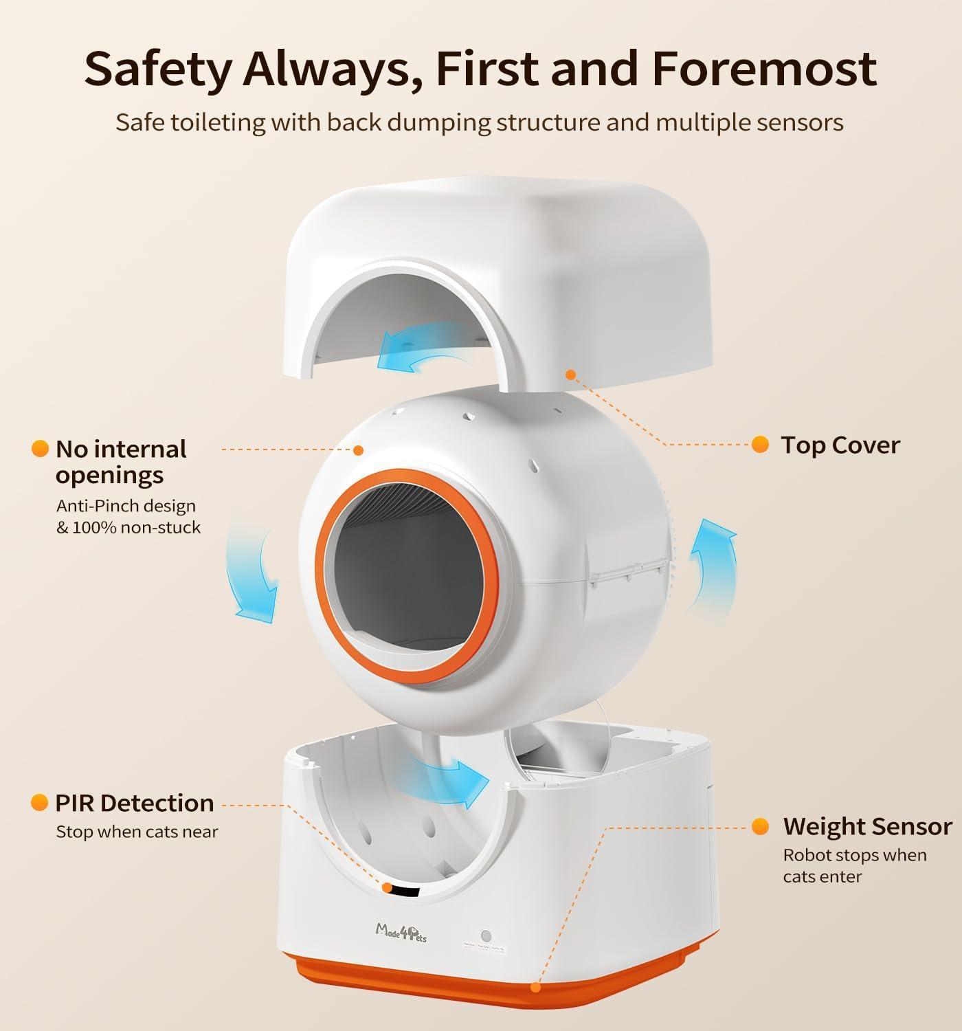 60L Automatic Cat Litter Box – Smart App Control with Infrared Sensor