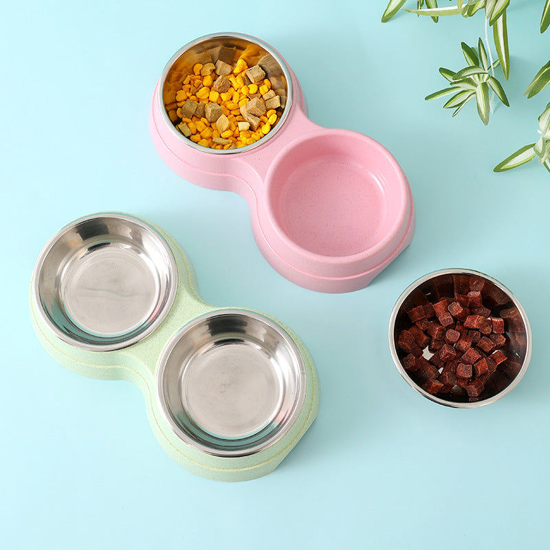 Double Stainless Steel Pet Bowls for Food & Water