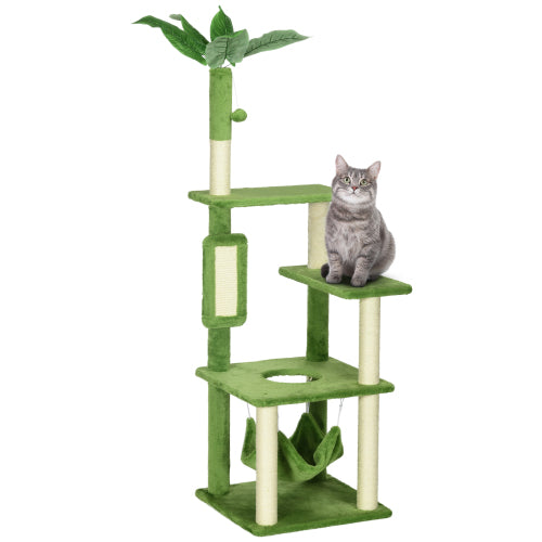 PawHut 56” Cat Tree with Scratching Posts & Hammock