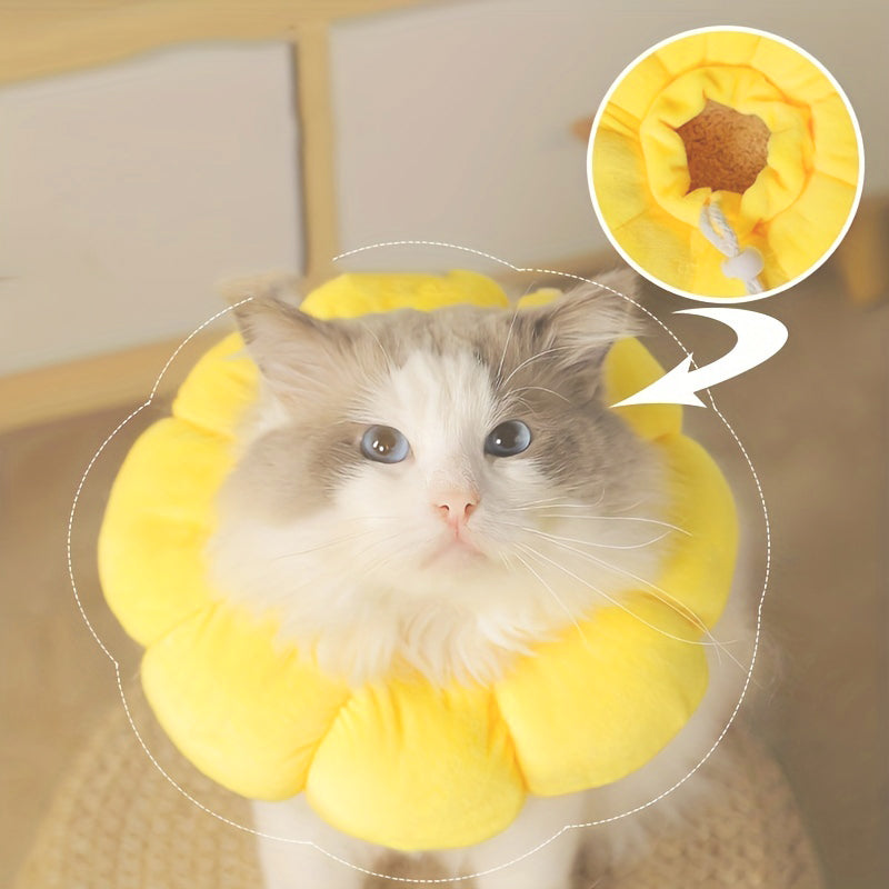 Sunflower Recovery Collar for Cats & Small Dogs
