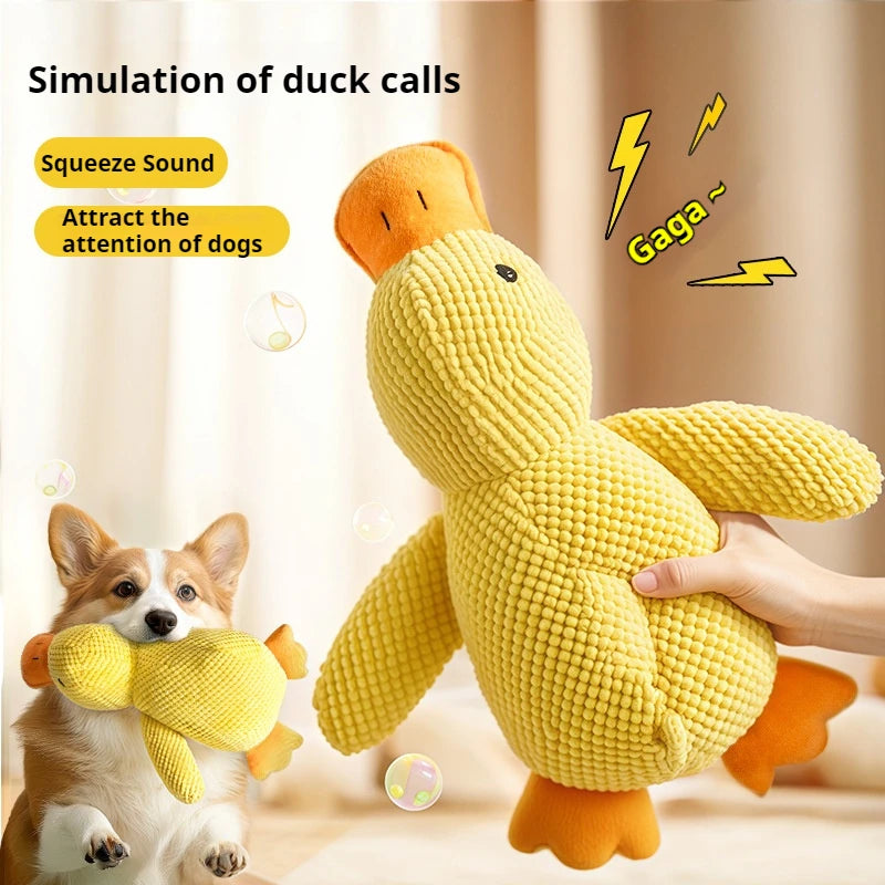 Plush Duck Dog Toy – Calming Squeaky Chew Toy