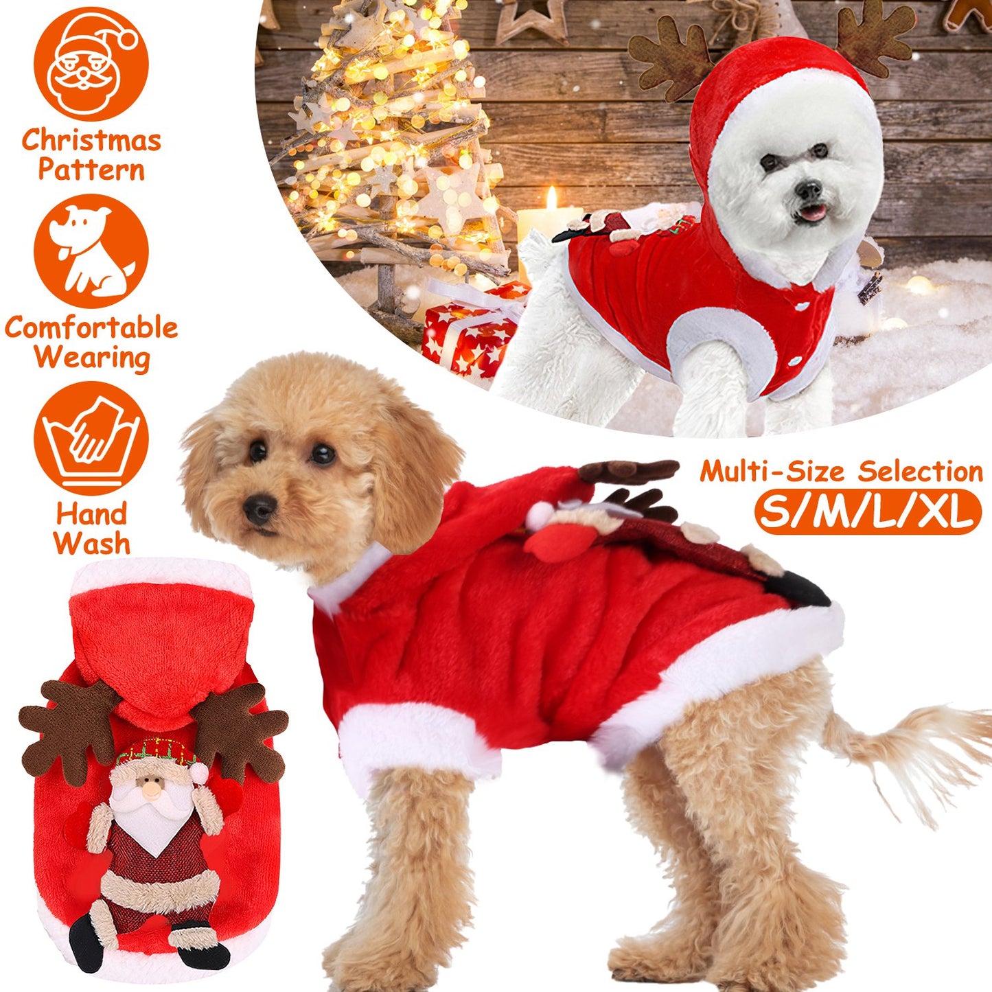 Pet Christmas Costume – Santa & Reindeer