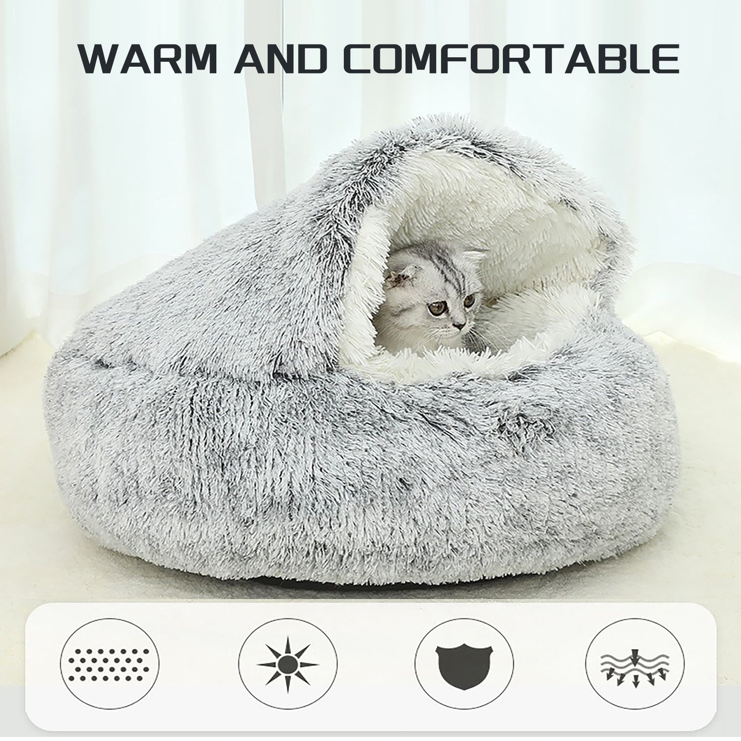 Cozy Donut Bed for Cats & Small Dogs